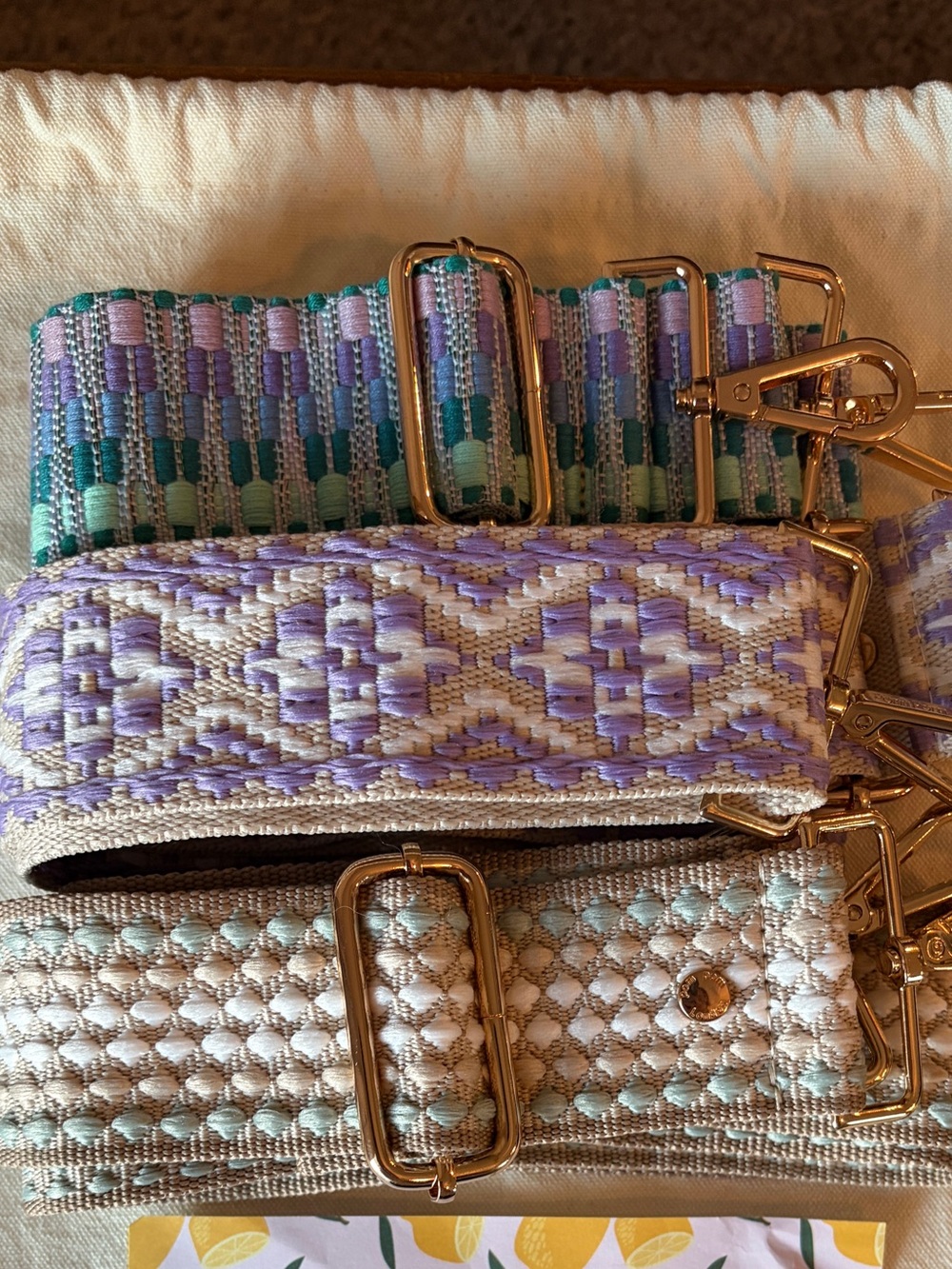 Bundle of Purse Straps, 2 Pom Pom London